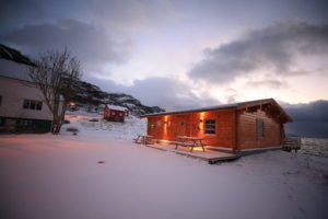 whale house seglvik in snow winter arctic norway